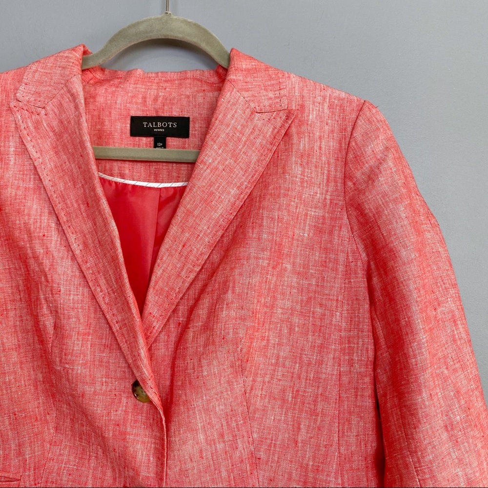 Talbots Fully Lined Single Vent Blazer 100% Linen - image 4